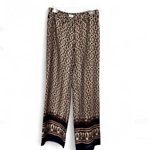 Vintage Y2K Cache Cheetah Wide Leg Pants Size 2 Low Rise Animal Print Silky BOHO